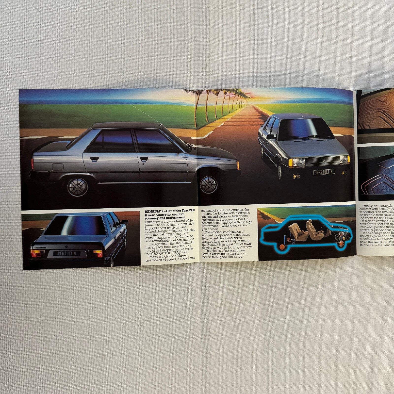 1982 Renault 9 Car Sales Brochure Catalog Advertising Vintage