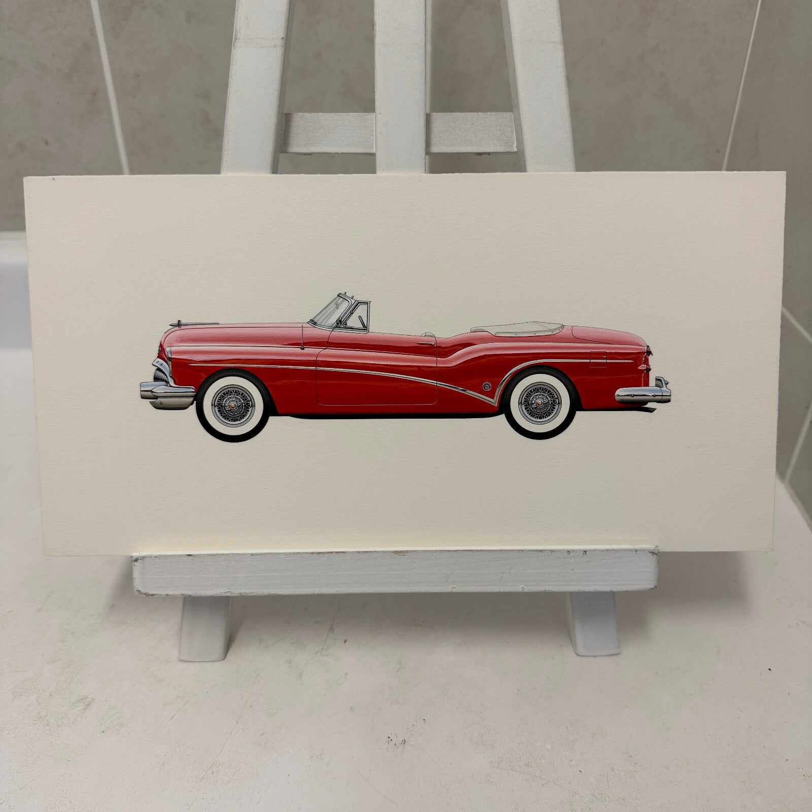 1953 Buick Skylark Convertible Automobile Illustration Art Drawing Hand Drawn