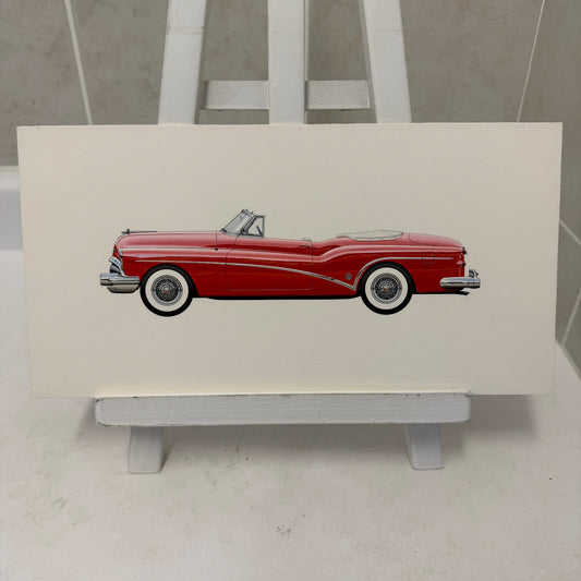 1953 Buick Skylark Convertible Automobile Illustration Art Drawing Hand Drawn