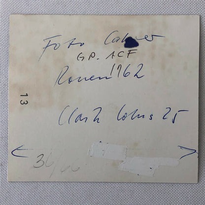 1962 ACF Rouen Grand Prix Car Racing Photo Photograph - Jim Clark Lotus CAHIER