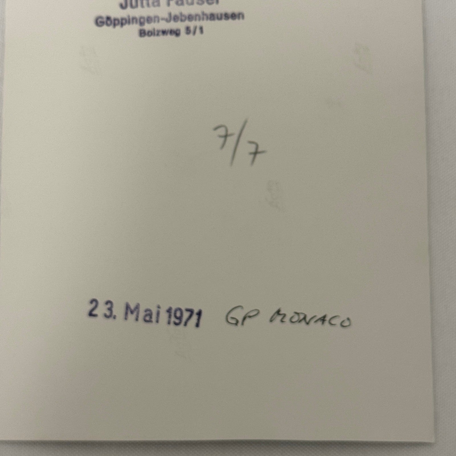 Vintage Racing Photo 1971 Monaco Grand Prix Race Jackie Stewart Motorsport