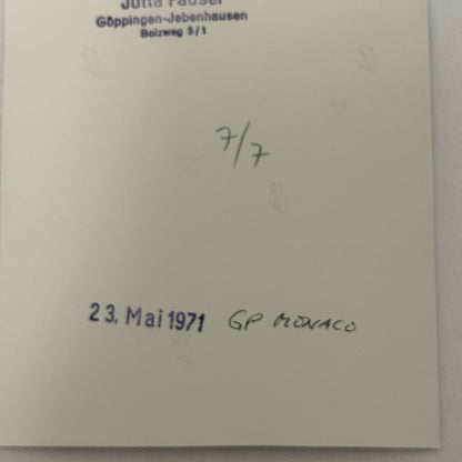 Vintage Racing Photo 1971 Monaco Grand Prix Race Jackie Stewart Motorsport