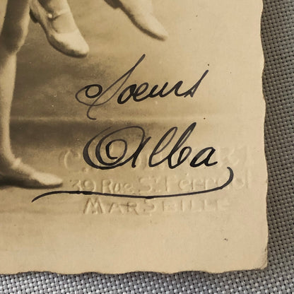 Circus Performer Real Photo Postcard Post Card RPPC Acrobats Alba Sisters