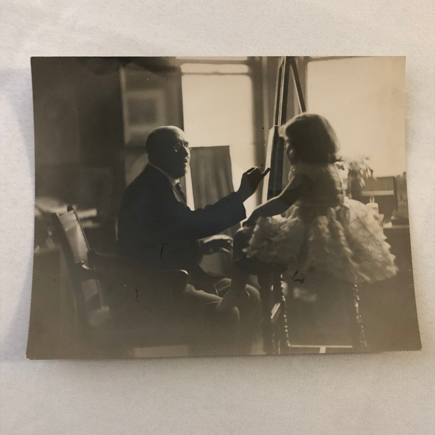 Vintage Press Photo Photograph Portrait Artist Kaston Taylor Painting Child