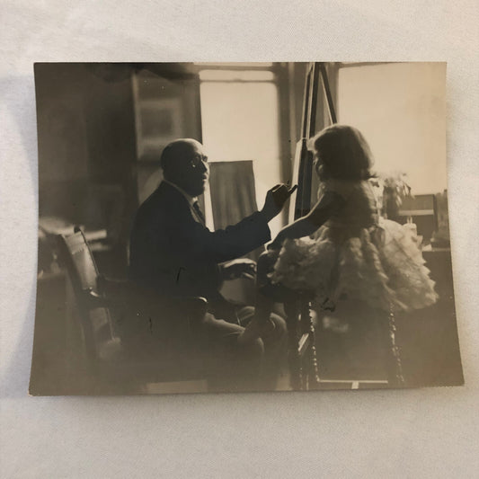 Vintage Press Photo Photograph Portrait Artist Kaston Taylor Painting Child