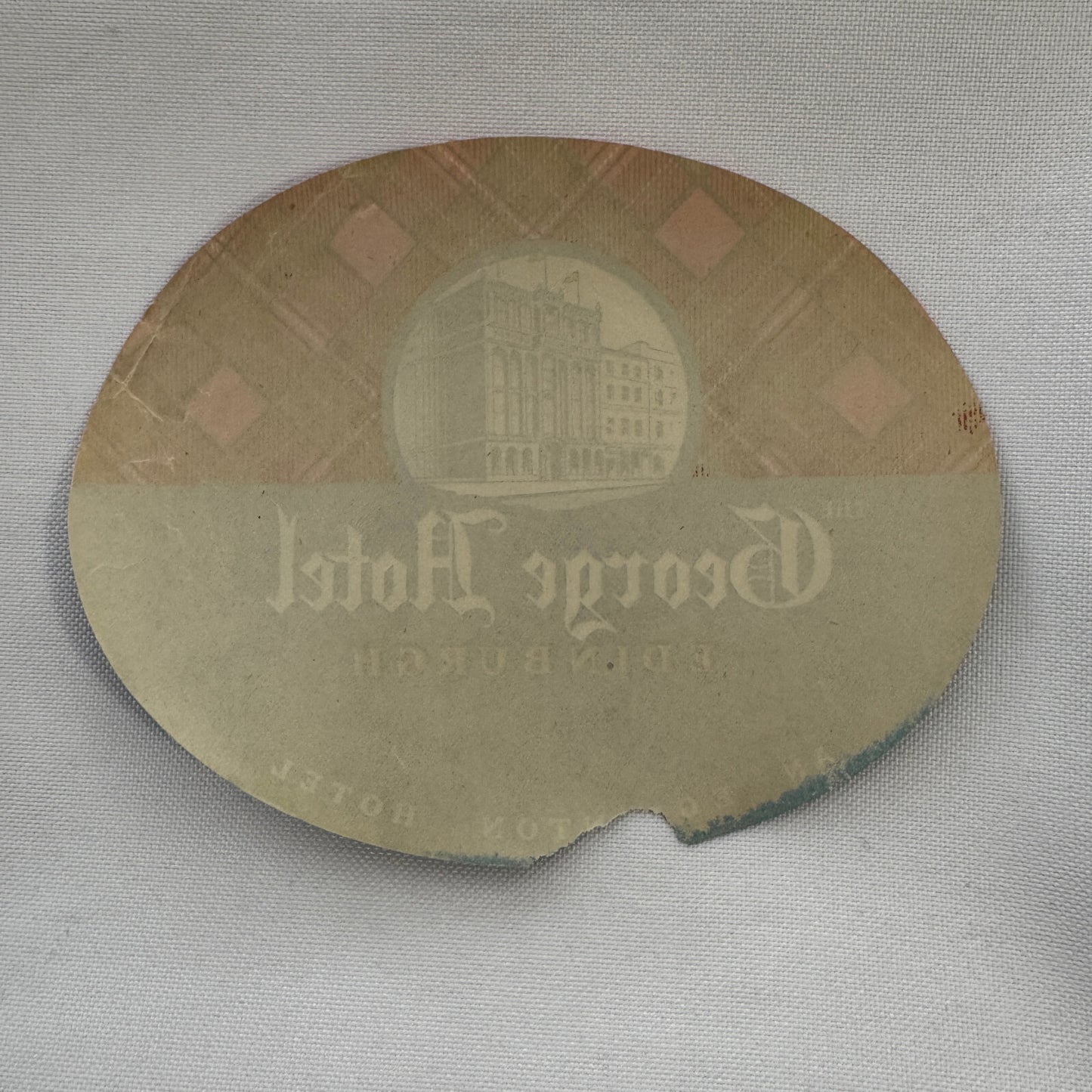 Vintage Travel Luggage Label The Geoge Hotel Edinburgh Scotland