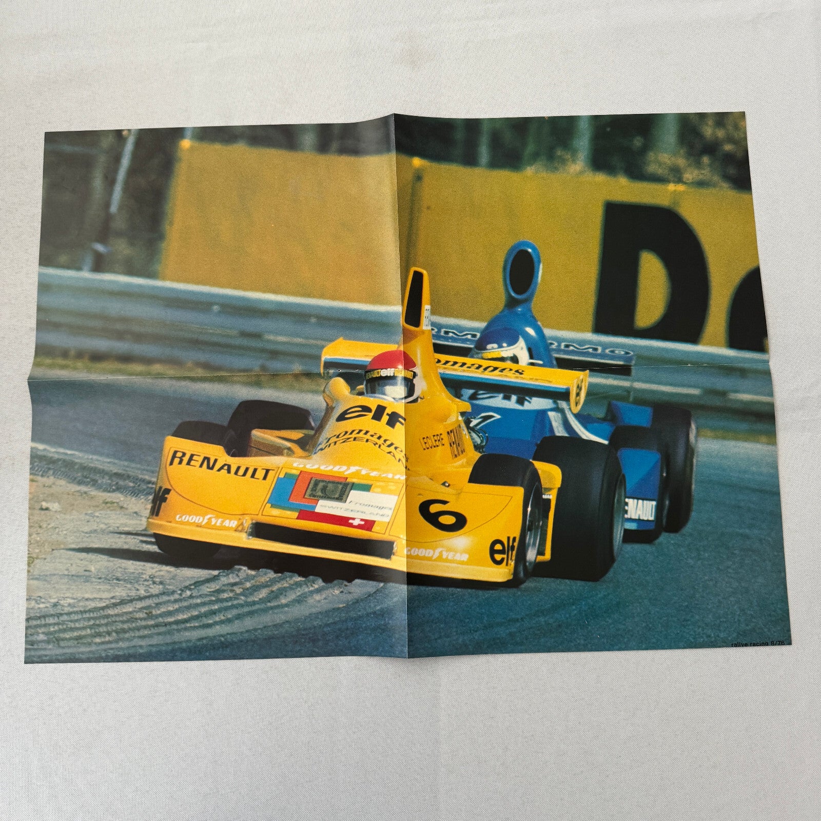 Vintage Renault ELF Racing Car Poster Michel Leclere