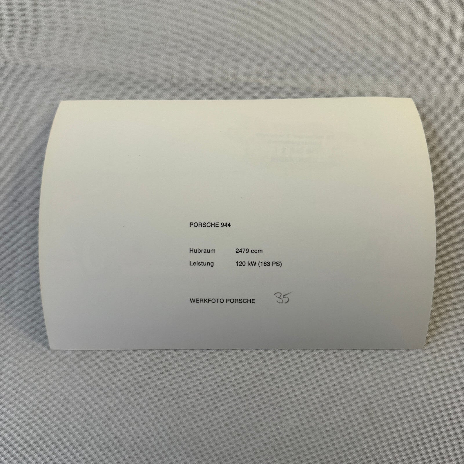 Porsche 944 Car Factory Press Photo Photograph Vintage