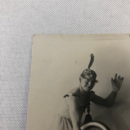 Circus Real Photo Postcard RPPC Acrobats Balancing Bicycle Act Man Woman Clown