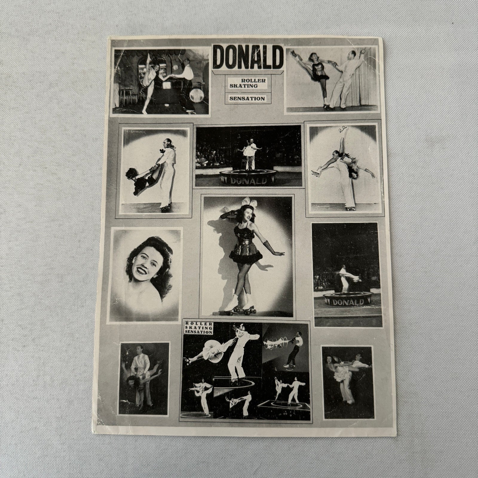 Vintage Rollerskating Roller Skate Act Donald Roller Skating Sensation Flyer