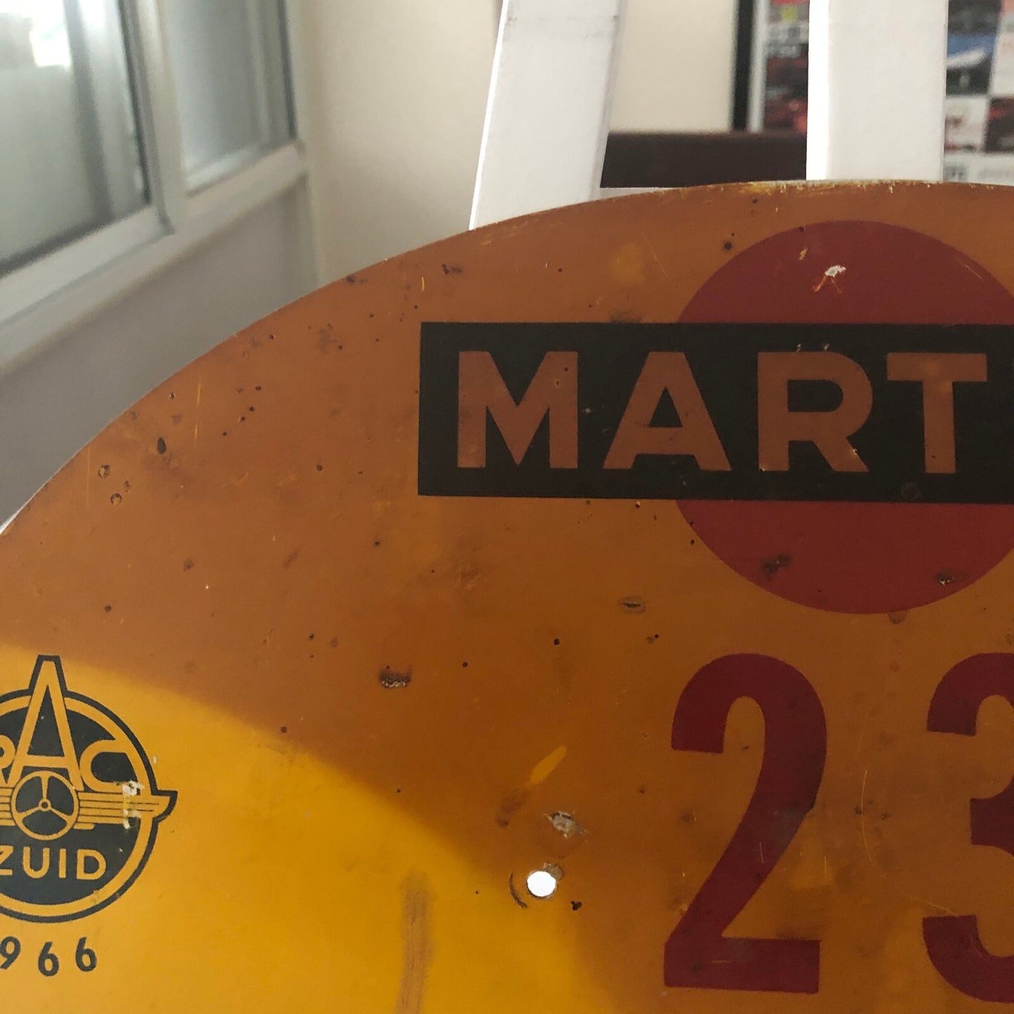 1966 RAC Zuid Brabant Grensrit Car Rally Rallye Participant Plate w/ Martini Ad