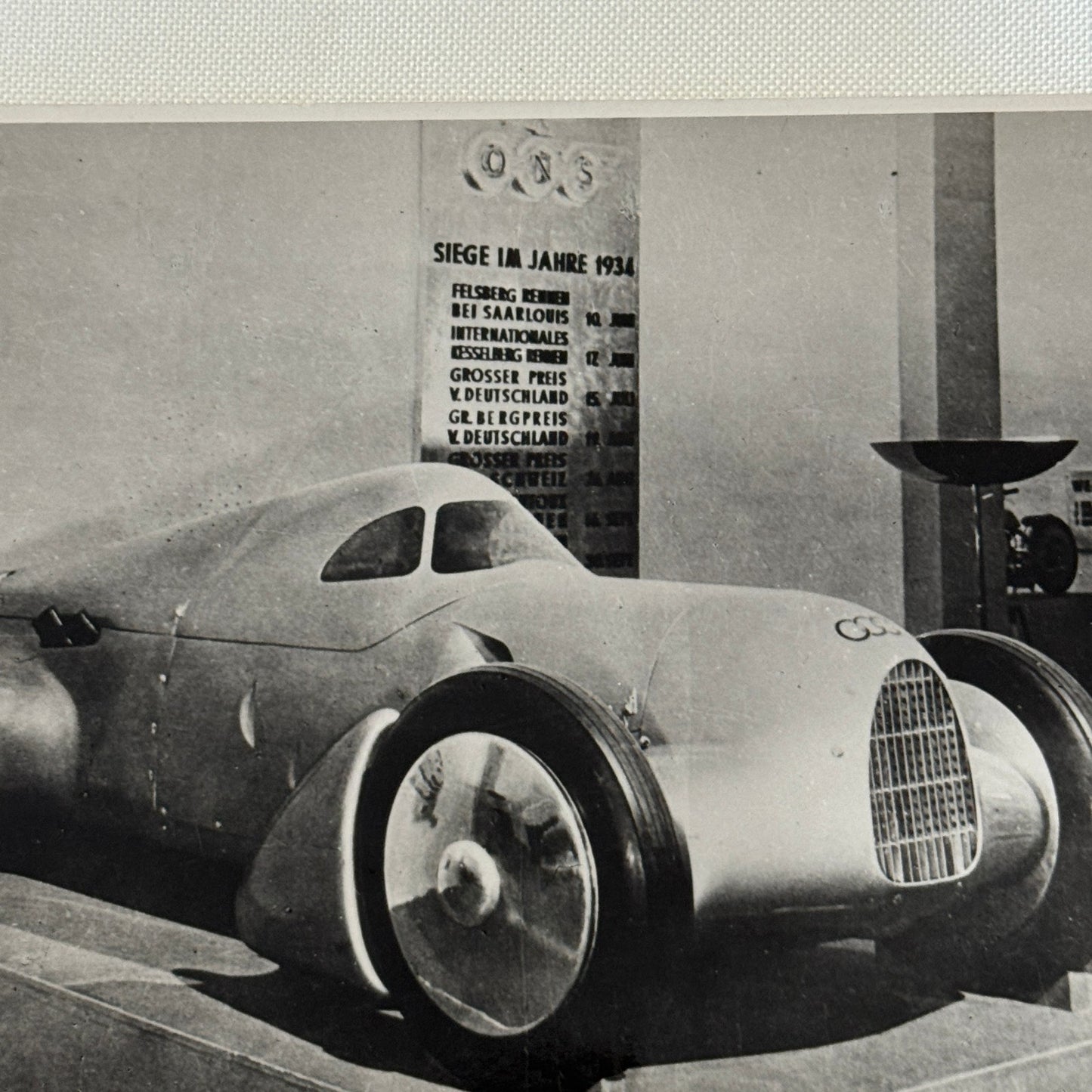 Vintage 1934 Auto Union Audi Porsche Racing Car Photo Photograph Print