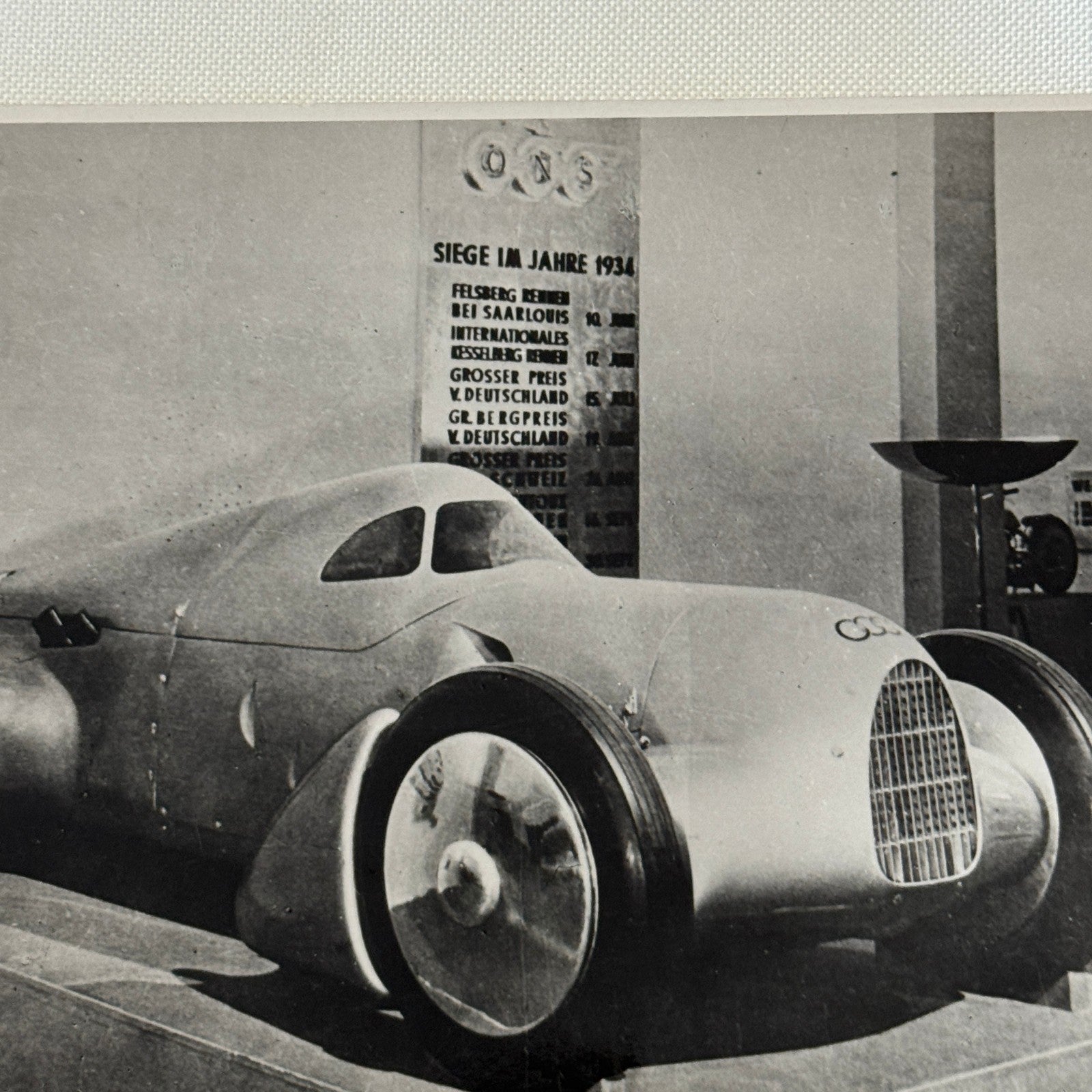 Vintage 1934 Auto Union Audi Porsche Racing Car Photo Photograph Print