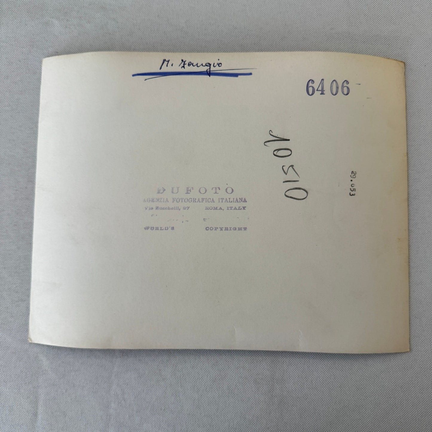 Juan Manuel Fangio Racing Driver in Car Press Photo Photograph Print