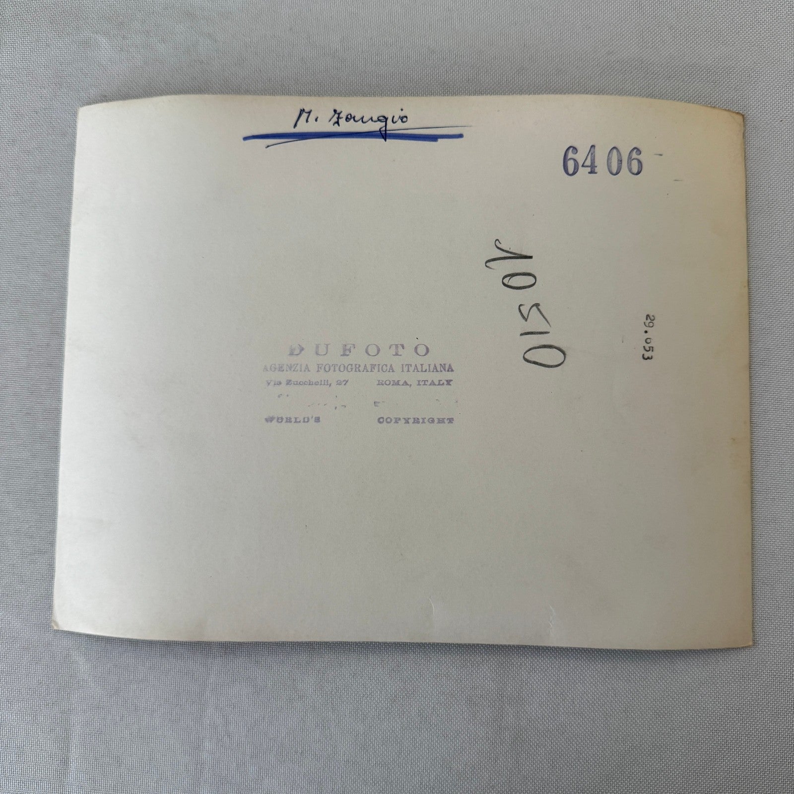 Juan Manuel Fangio Racing Driver in Car Press Photo Photograph Print