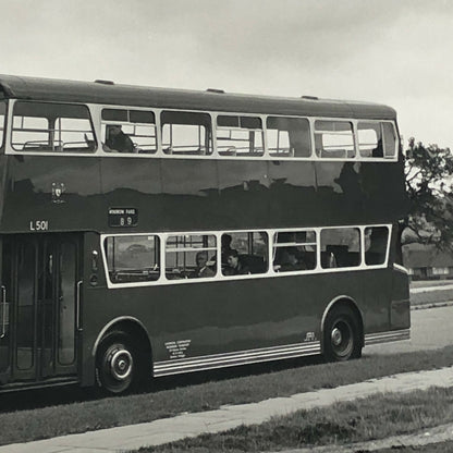Vintage British Double Decker Bus Photo Transportation Photograph
