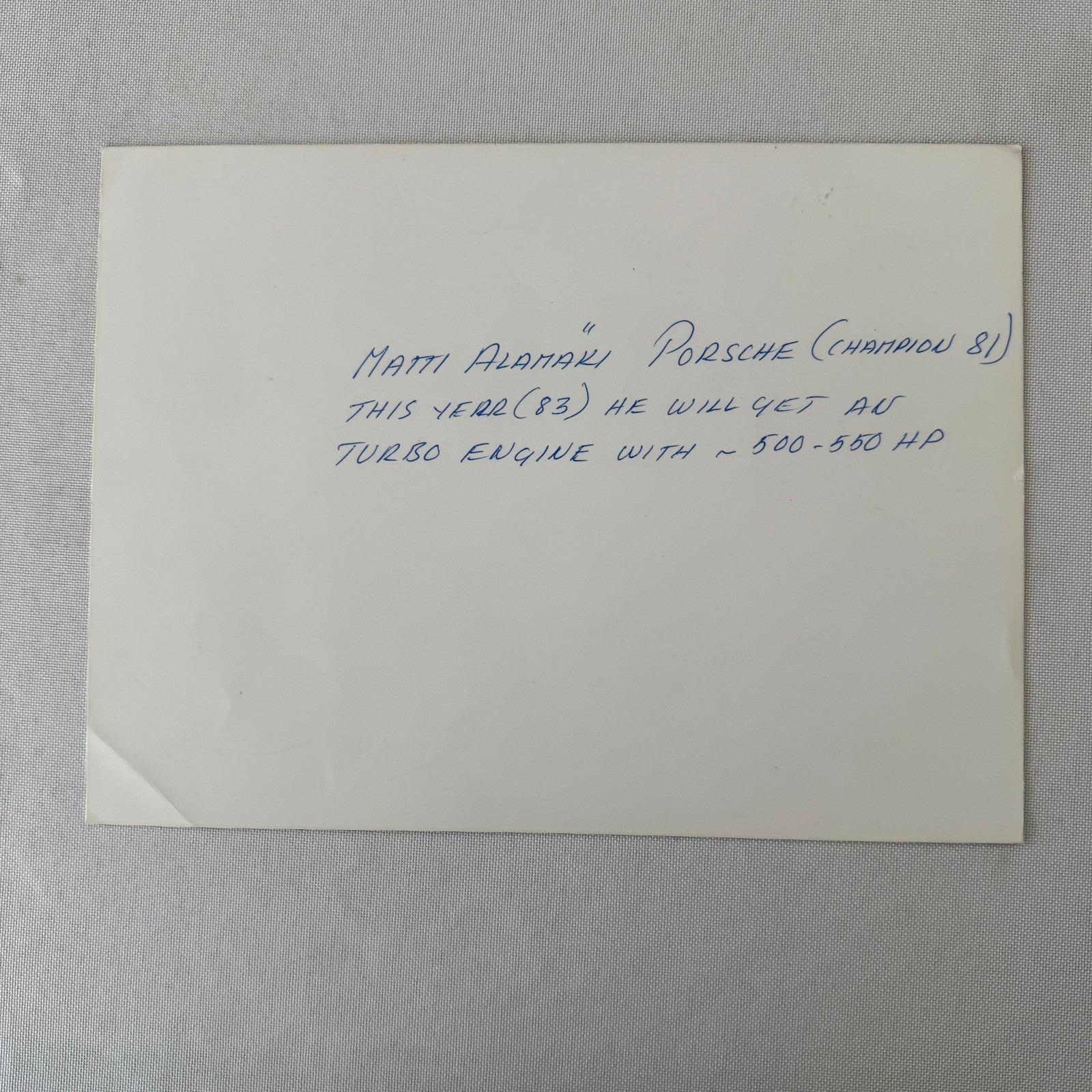 Vintage Porsche Racing Car Matti Alamaki Driver Photo Photograph Print