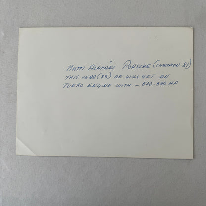 Vintage Porsche Racing Car Matti Alamaki Driver Photo Photograph Print