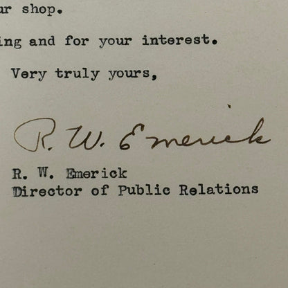 1954 Pontiac Letter Letterhead Vintage Document Signed Director Public Relations