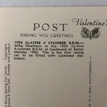 Vintage BRM 1956 Racing Photo Photograph Postcard RPPC Mike Hawthorn 