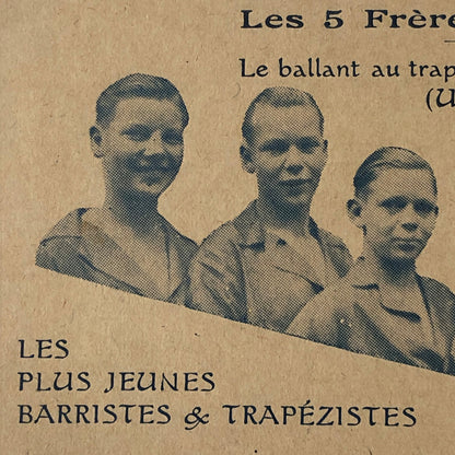 Circus Trapeze Acrobat Children Act Les 5 Freres Renards Postcard Post Card
