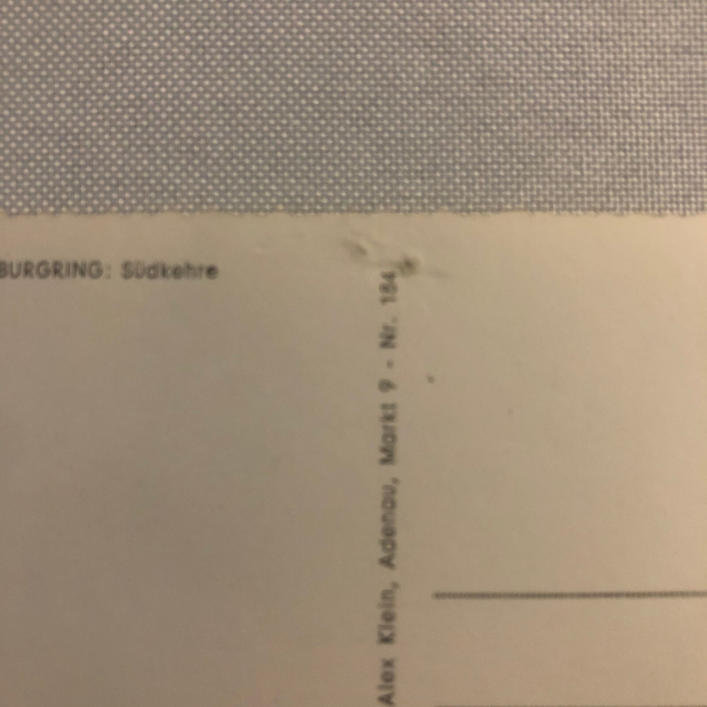 Vintage Porsche Racing Photo Postcard Post Card Photograph Nurburgring