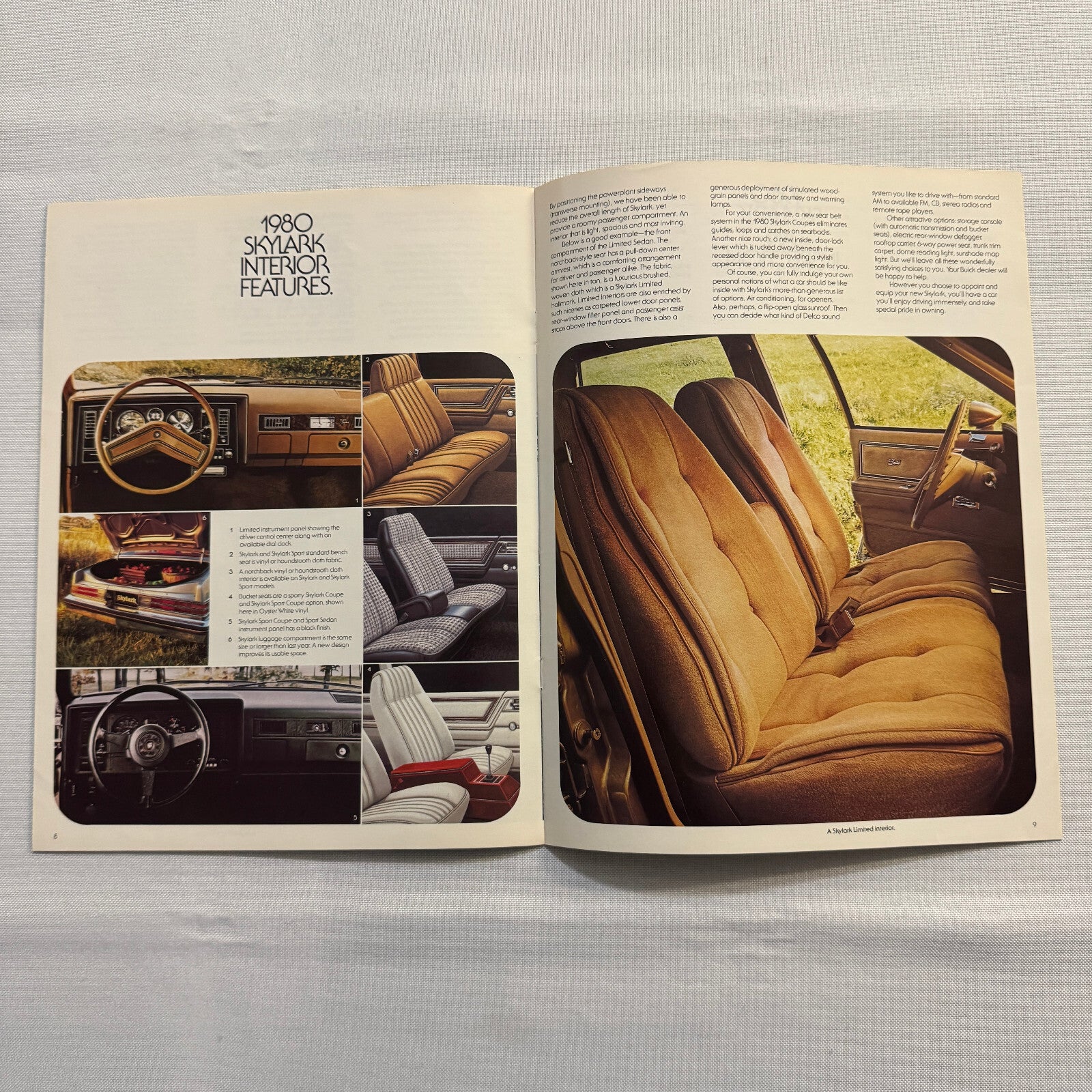 1980 Buick Skylark Car Sales Brochure Catalog Vintage Car Advertising