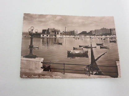 1952 Grand Prix Bari Stamp on Circolo Canottieri Barion Photo Postcard Post Card