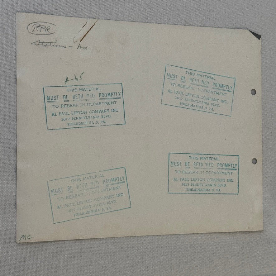 Vintage Pennsylvania Railroad Photo Contact Sheet Photograph Al Paul Lefton PRR