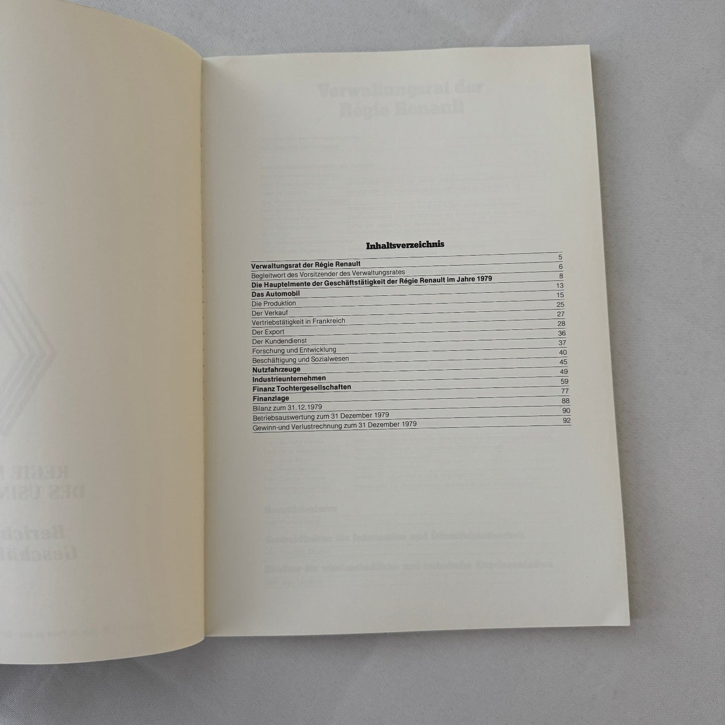 1979 Renault Annual Report Corporate Brochure GERMAN Language