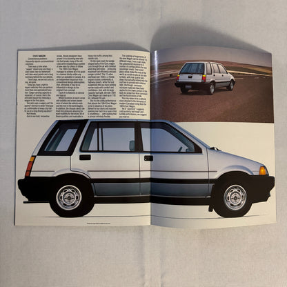 1984 Honda Civic Sales Brochure Catalog CRX Hatchback 1500 Sedan Wagon Vintage