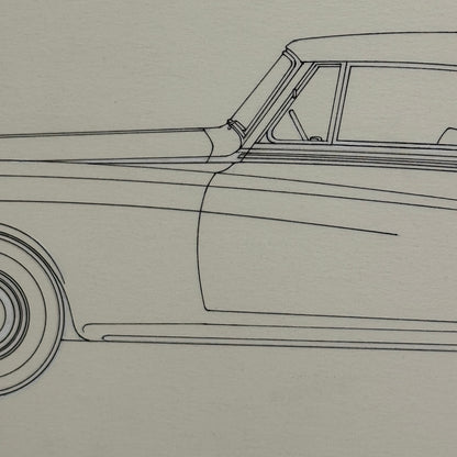 Rolls Royce Silver Cloud Convertible Car Illustration Art Drawing Hand Drawn