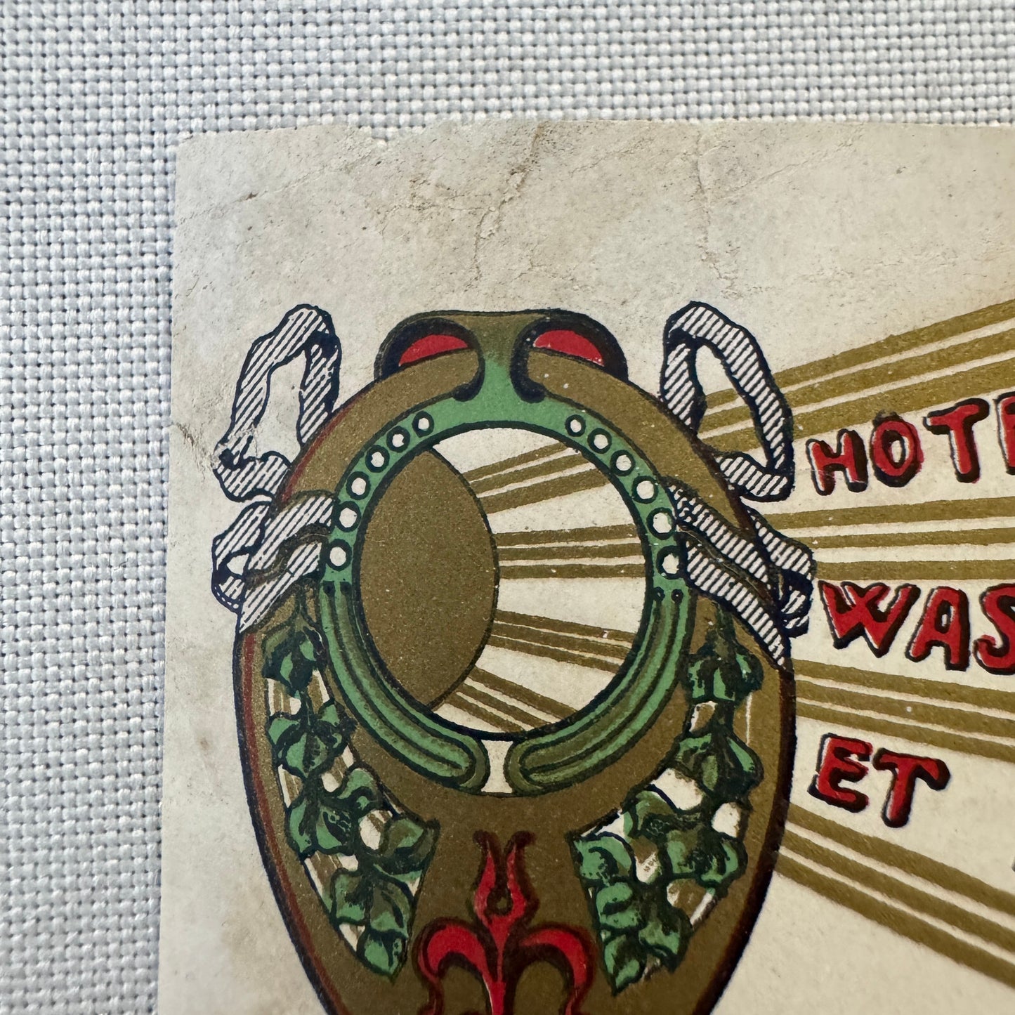 Vintage Hotel Travel Label Hotel Florence Washington et Bristol Firenze Italy