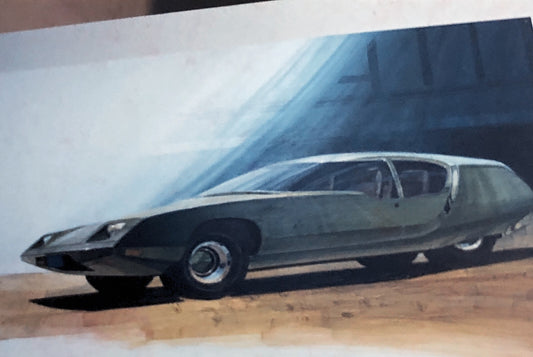 35MM Vintage Photo Slide Concept Car Prototype Design Sketch Illustration