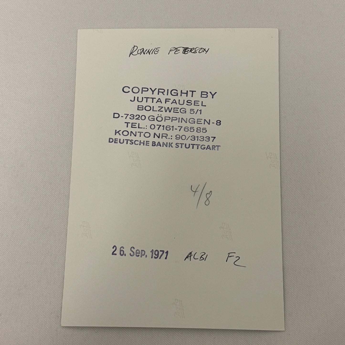 Vintage Racing Photo 1971 Albi F2 Race Ronnie Peterson Driver Motorsport