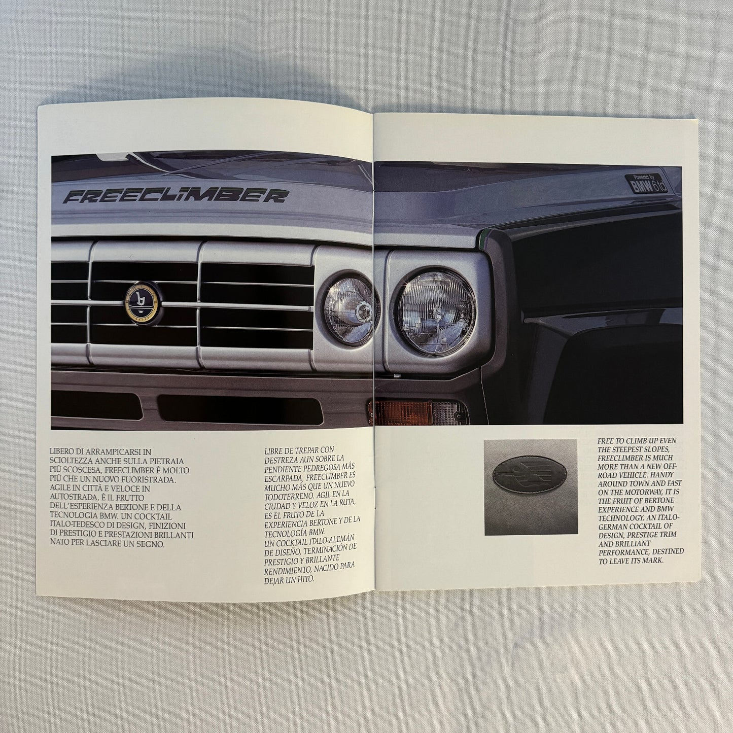1991 Bertone Freeclimber SUV Sales Brochure BMW Engine Bertone Free Climber