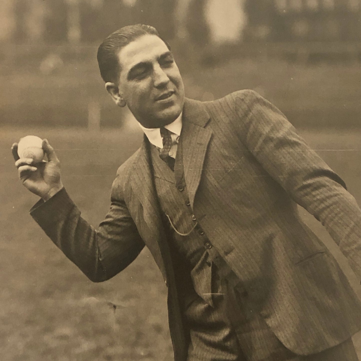 Press Photo Photograph Baseball 1933 London Americans vs Oxford University Boxer