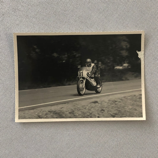 Vintage Motorcycle Racing Photo photograph Rider Kai Kuparinen Suzuki 1971