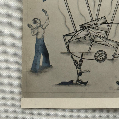 Vintage Circus Act Photo Photograph Card 2 Massot Acrobatic Act Acrobat