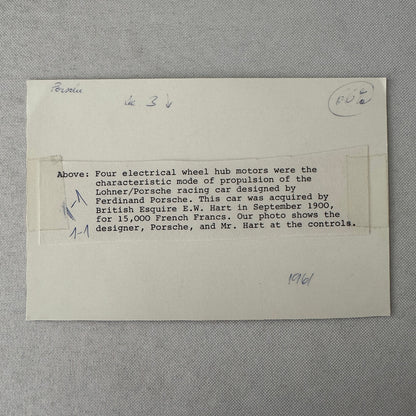 Ferdinand Porsche Lohner Electric Car Photo Photograph Modern Print Press Photo