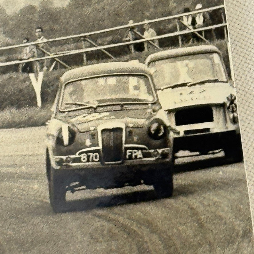 Vintage Racing Photo Photograph Print Ford Jaguar
