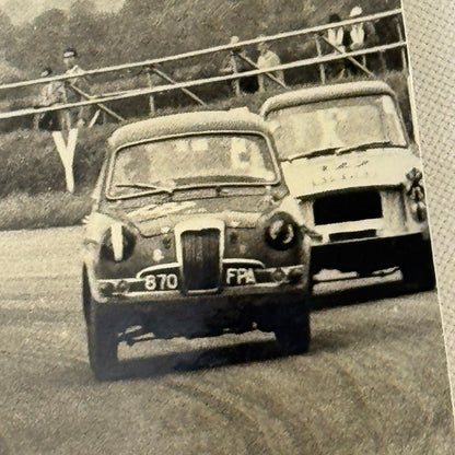 Vintage Racing Photo Photograph Print Ford Jaguar