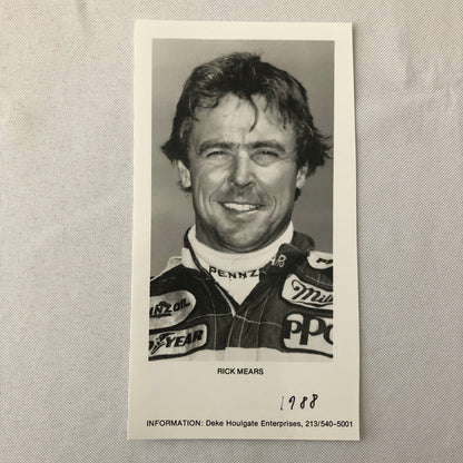 Vintage Indy Indianapolis Racing Photo Photograph Rick Mears Driver