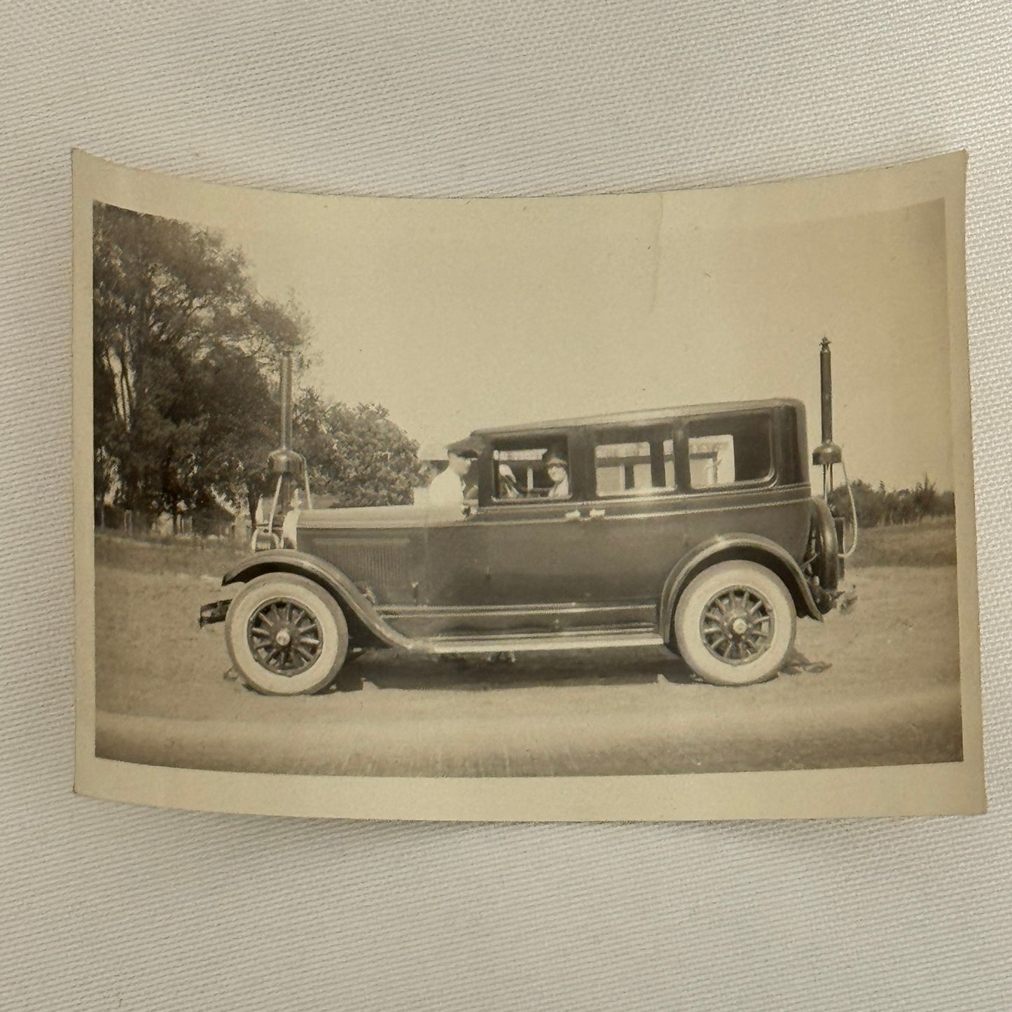 Vintage Automobile Photo Photograph Print Snapshot Women in Car