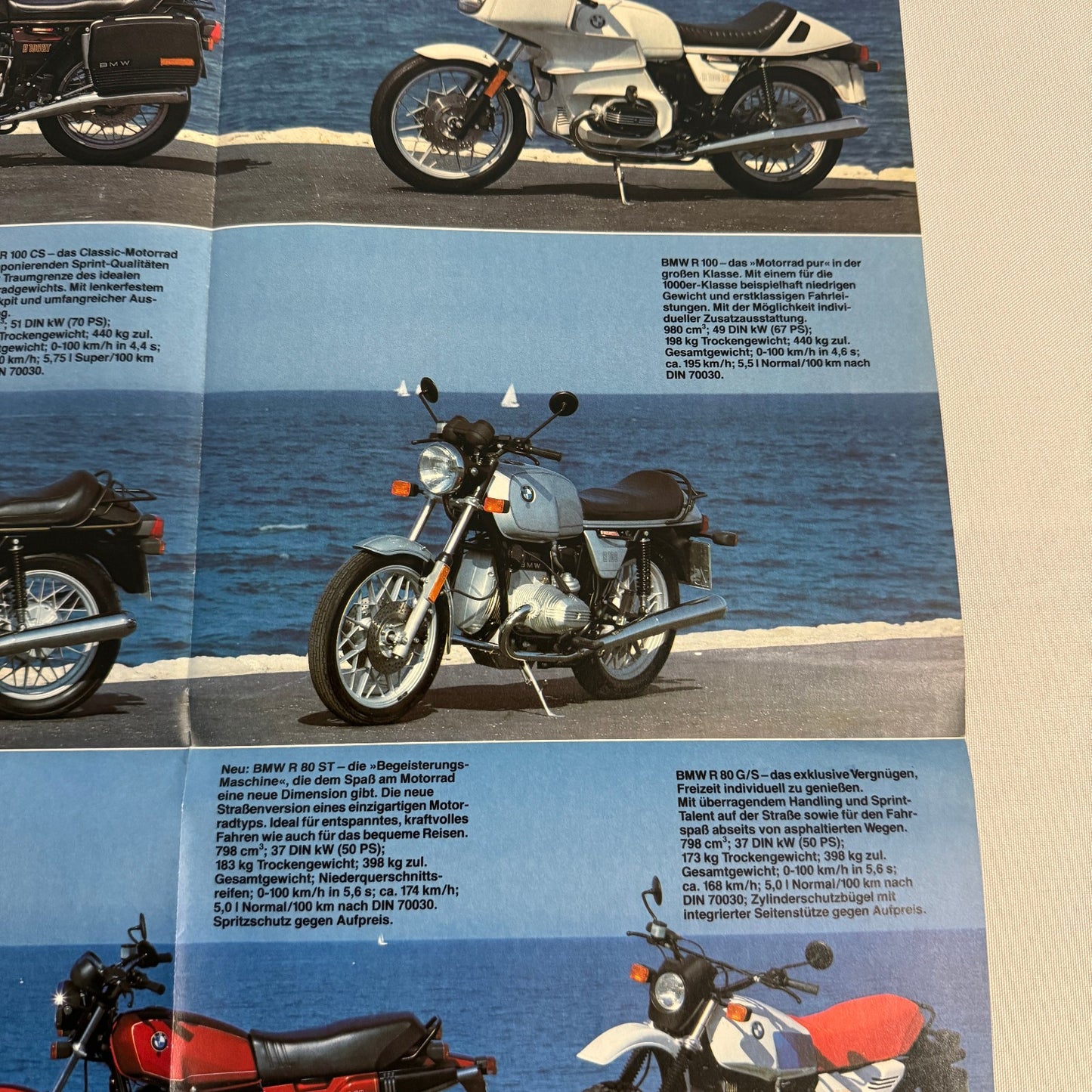 Vintage BMW Motorcycle Bike Sales Brochure R100 RT RS CS R80 RT ST R65 GERMAN