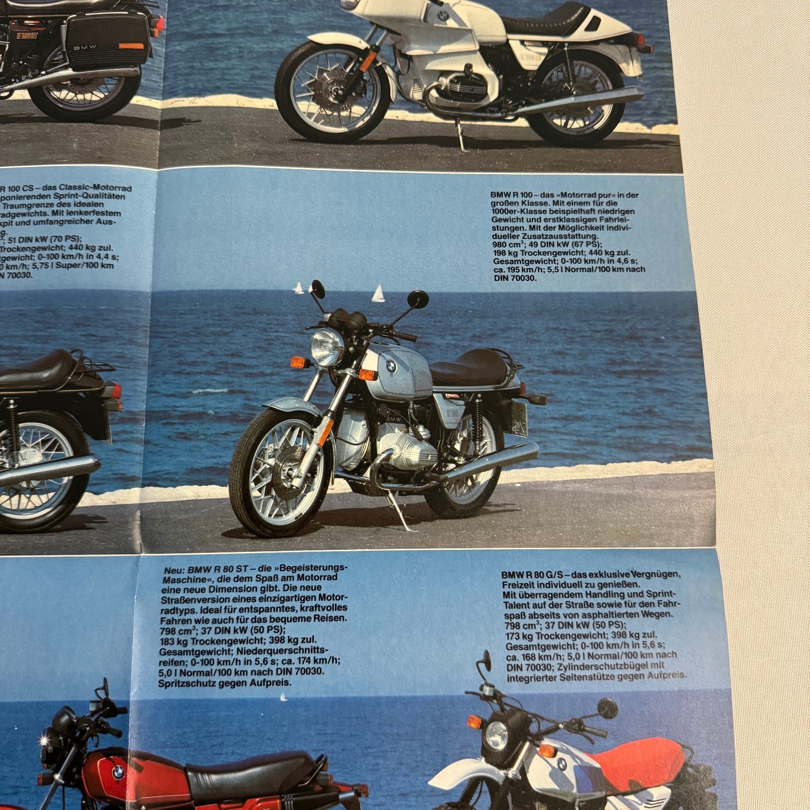 Vintage BMW Motorcycle Bike Sales Brochure R100 RT RS CS R80 RT ST R65 GERMAN