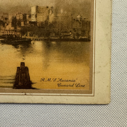 Cunard White Star Line RMS Ascania Boat Ship Vintage Card Postcard
