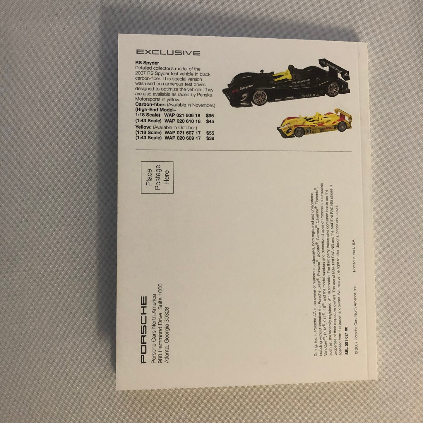 Porsche Lifestyle Accessories Brochure Catalog Die Cast Model Watch Clothing +