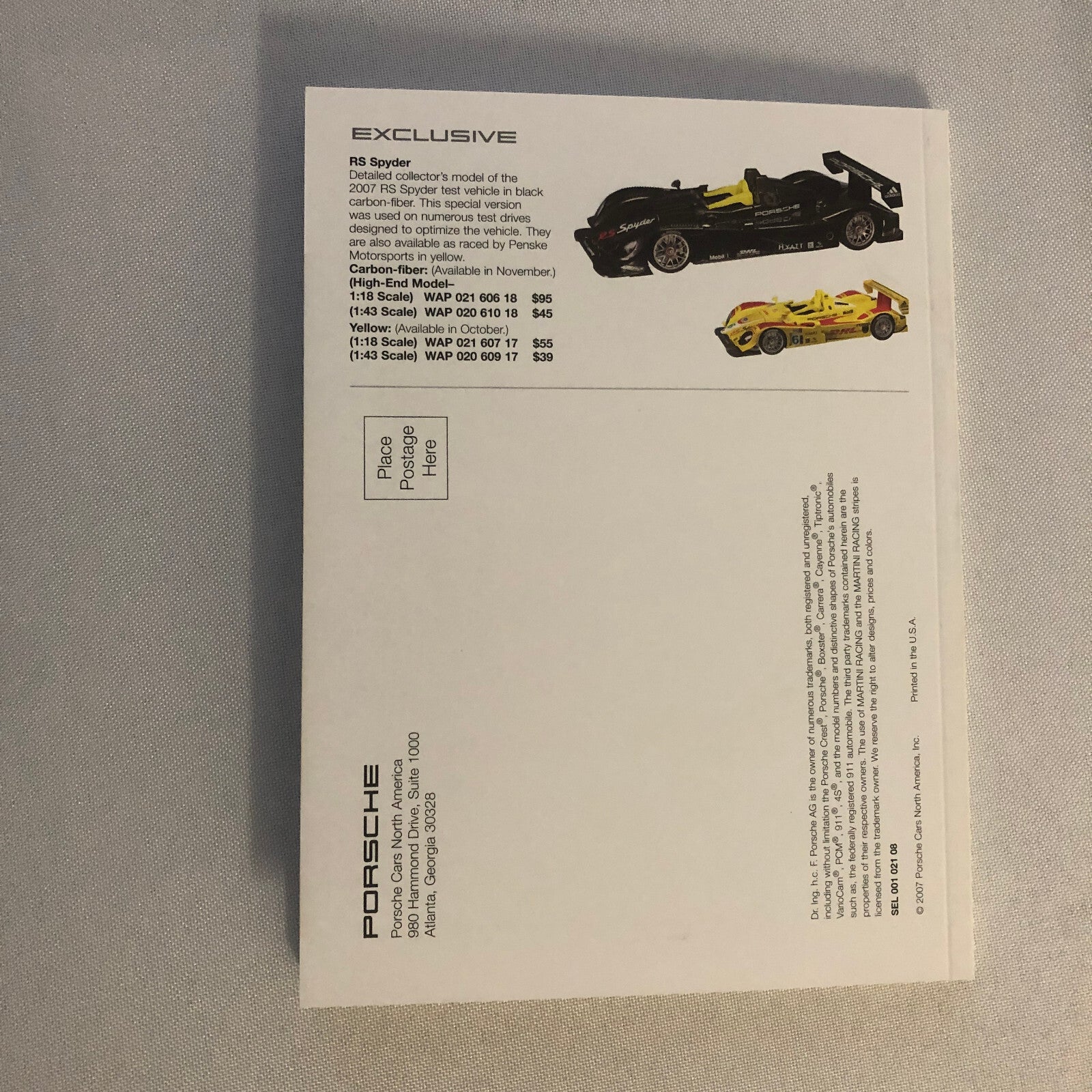 Porsche Lifestyle Accessories Brochure Catalog Die Cast Model Watch Clothing +