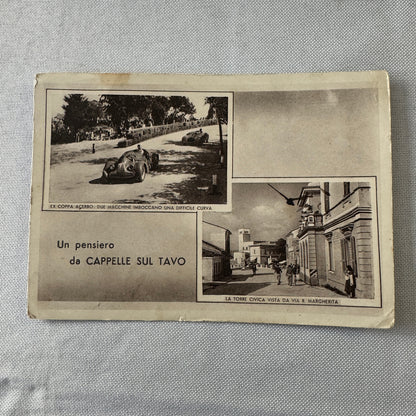 Vintage Italian Postcard Post Card Coppa Acerbo Racing Race Car 1951 Postmark